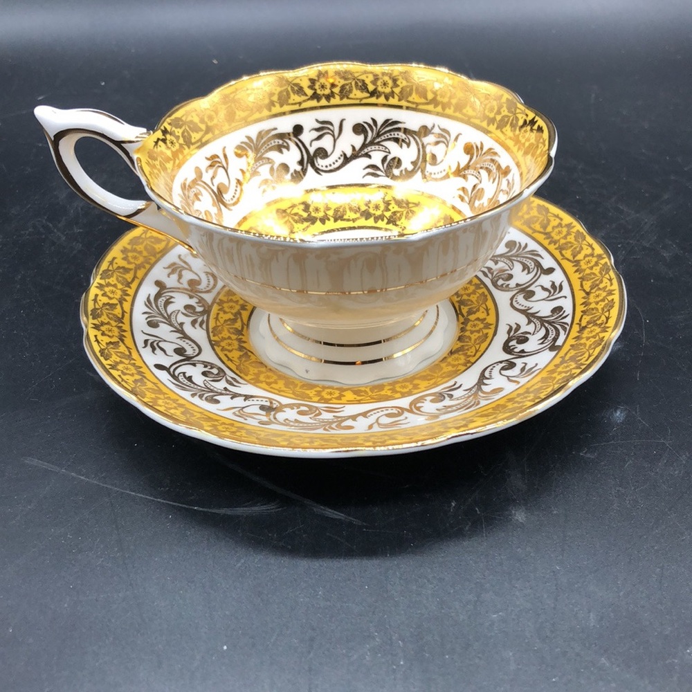 Royal Stafford Gold, Yellow Tea Cup & Saucer